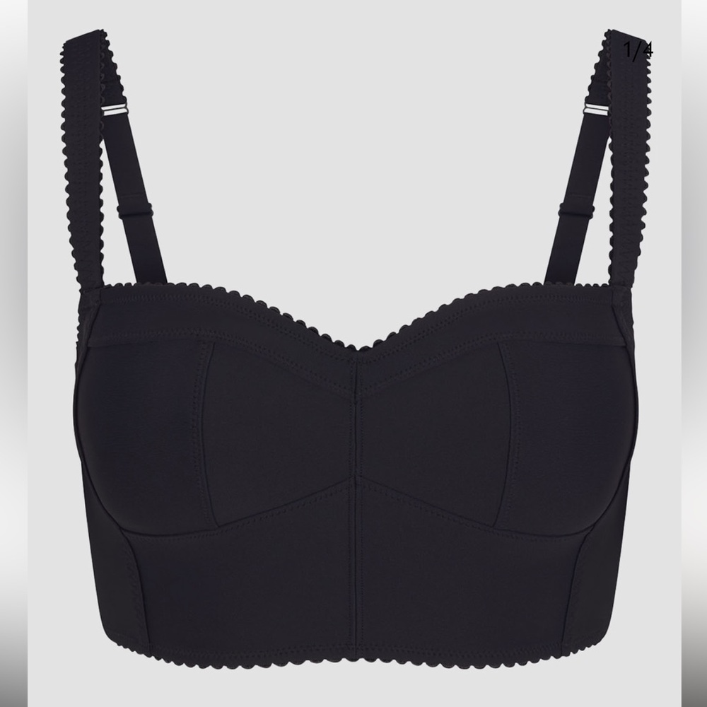 Dolce & Gabbana X Skims Black Longline Bustier Bralette